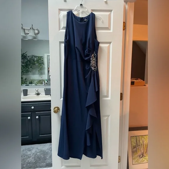 navy evening dress size 16 Dark Navy Plus Size Prom Dresses,Long Plus Size Prom Dress,Sexy Plus Size Prom Dress,PD00245, US26W / Burgundy main image 1